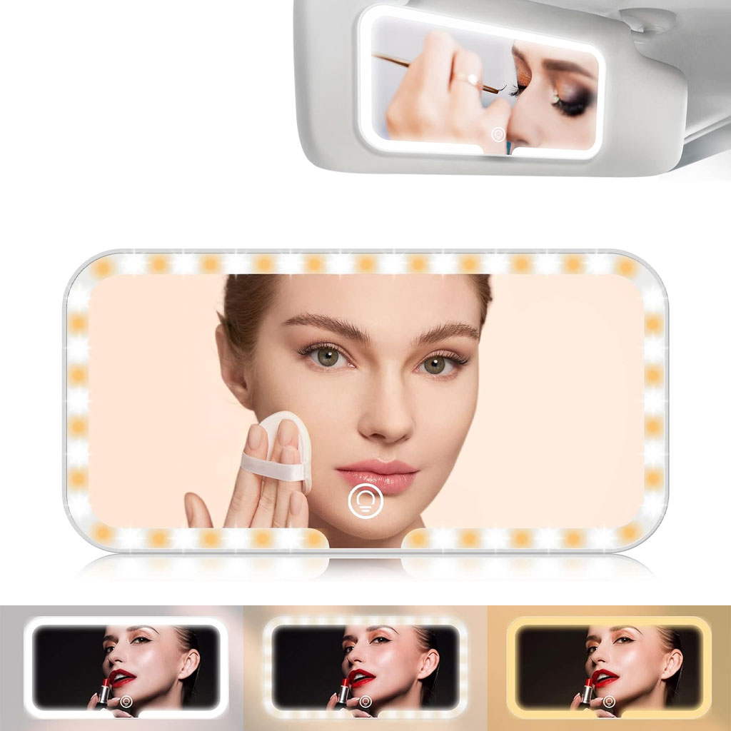Miroir de Pare-Soleil de Voiture à 3 Températures de Couleur - مرآة تجميل في السيارة 2