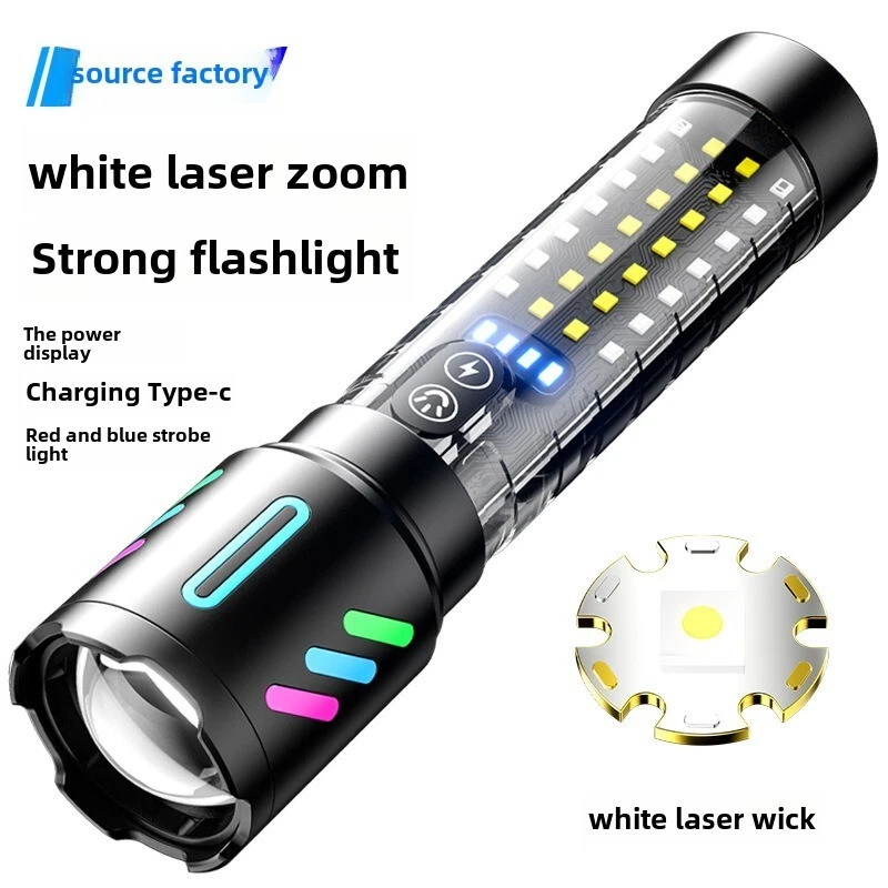 Lampe Torche Tactique LED Rechargeable USB-C - مصباح يدوي تكتيكي فائق السطوع (1000 لومين) مع إضاءة جانبية - 11