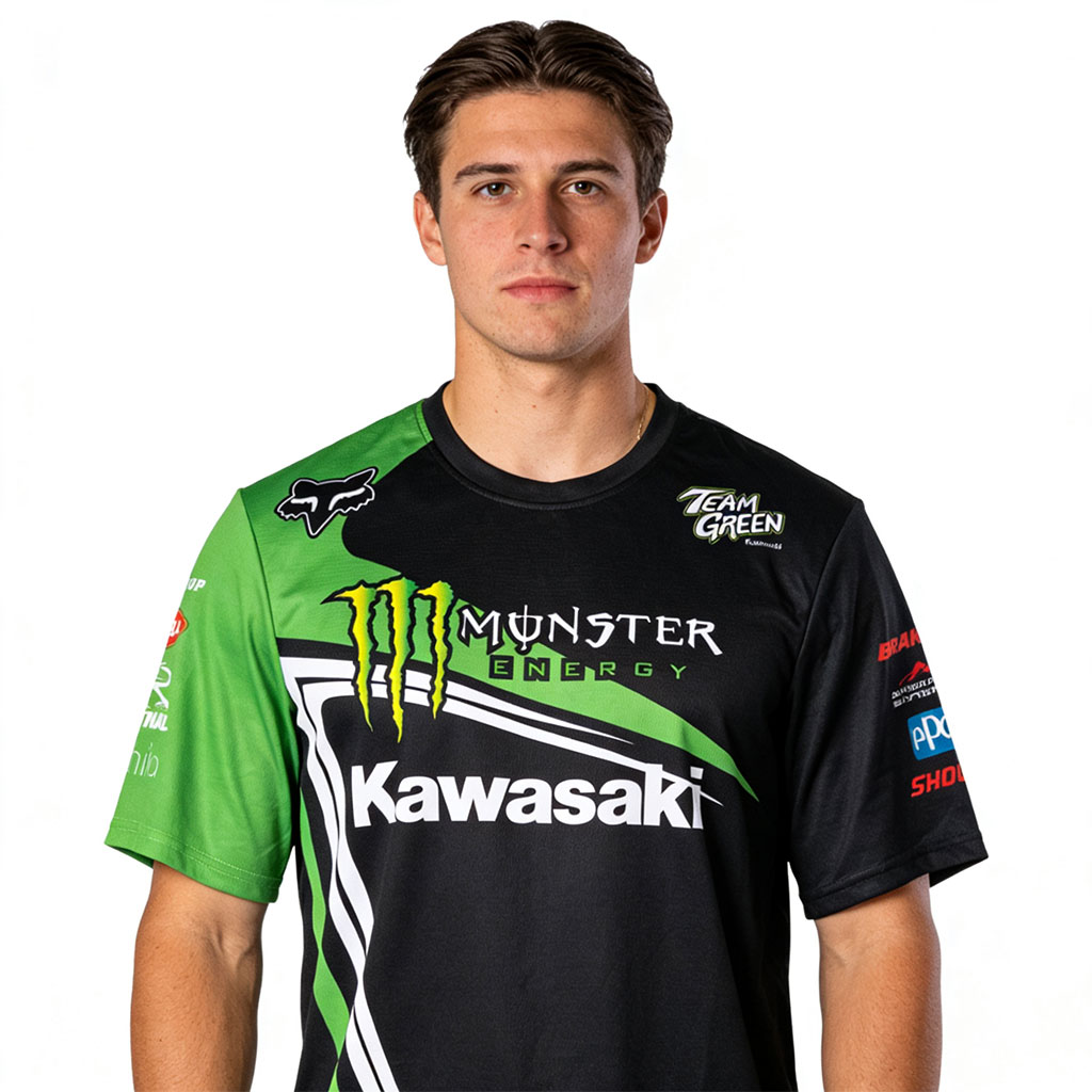 T-shirt Sport Kawasaki Team Green Premium Edition Monster V2 - تيشرت كواساكي الرياضي الاحترافي - 2