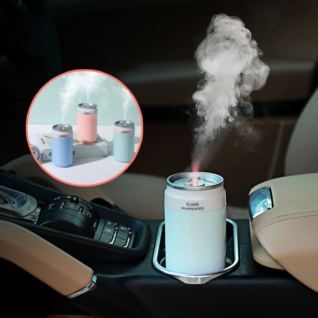 Humidificateur Portable USB forme Canette avec lampe à flamme 2