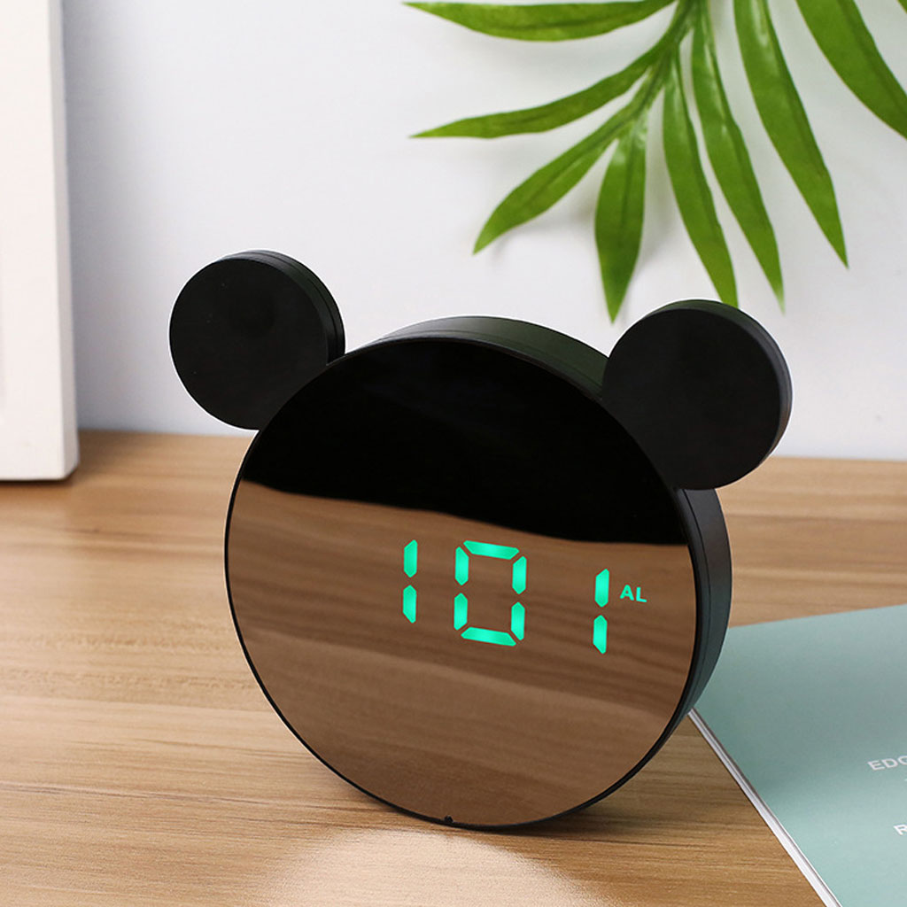 Réveil miroir numérique intelligent en forme mickey mouse 2