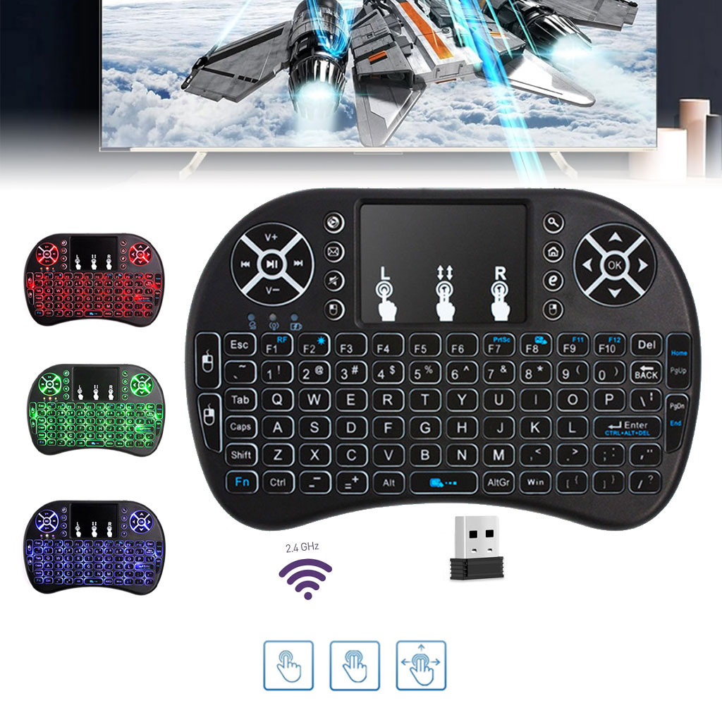 Clavier sans fil Tricolor rétroéclairé USB multimédia contrôle 2