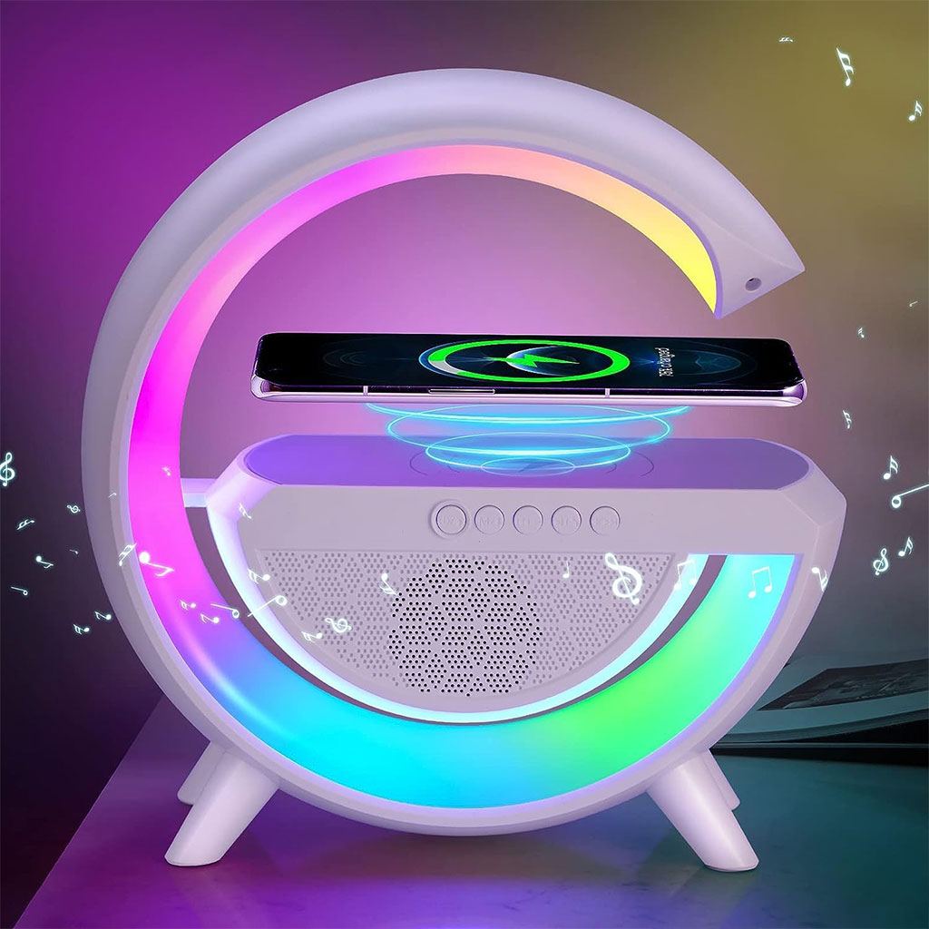 Lampe De Chevet RGB intelligente type Big G Wireless Charger / Speaker Bluetooth 5.2 2