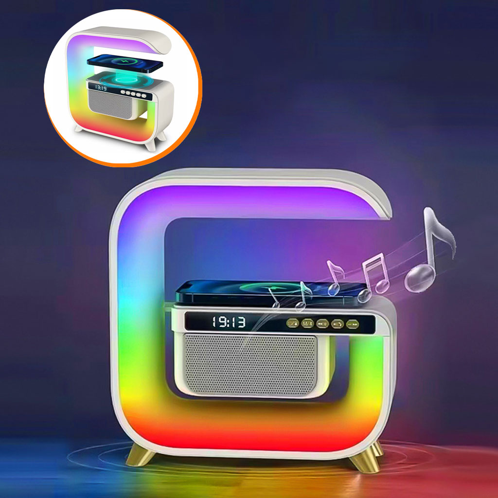 Réveil intelligente RGB type Big G Wireless Charger / Speaker Bluetooth 5.0 - منبه ذكي و شاحن لاسلكي ومكبر صوت بلوتوث 2