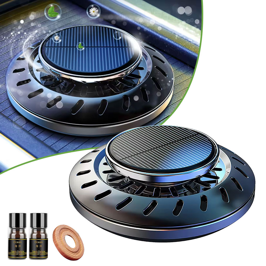 Diffuseur d'arome et parfum solaire rotatif pour Voiture + 2 huile essentielle 1