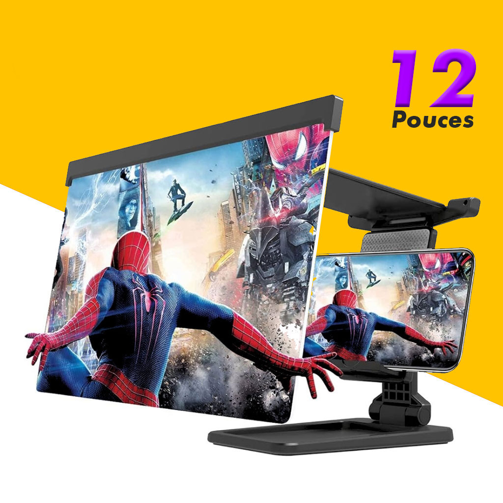 Amplificateur d'écran 3D avec support de téléphone portable 12 pouces 1