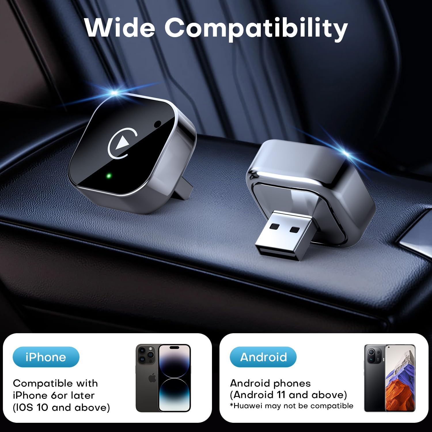 Adaptateur Sans Fil CarPlay et Android Auto pour Voitures - محول السيارة الذكي 2 في 1 - 10