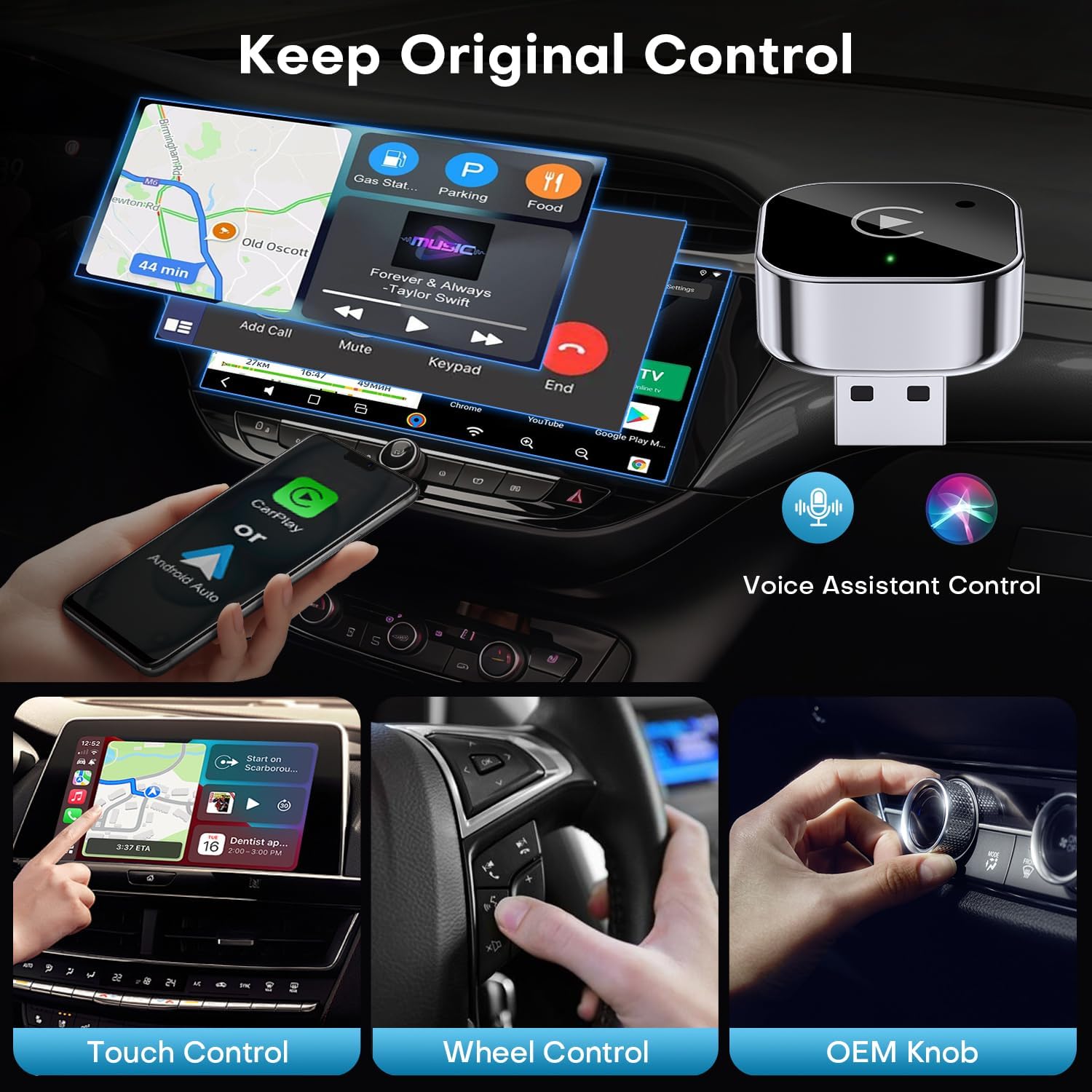 Adaptateur Sans Fil CarPlay et Android Auto pour Voitures - محول السيارة الذكي 2 في 1 9