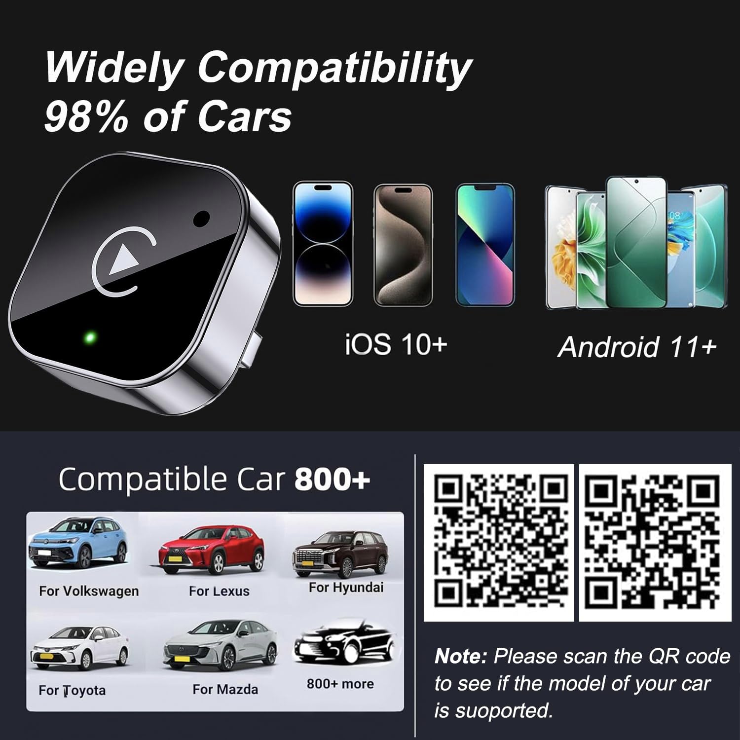 Adaptateur Sans Fil CarPlay et Android Auto pour Voitures - محول السيارة الذكي 2 في 1 13