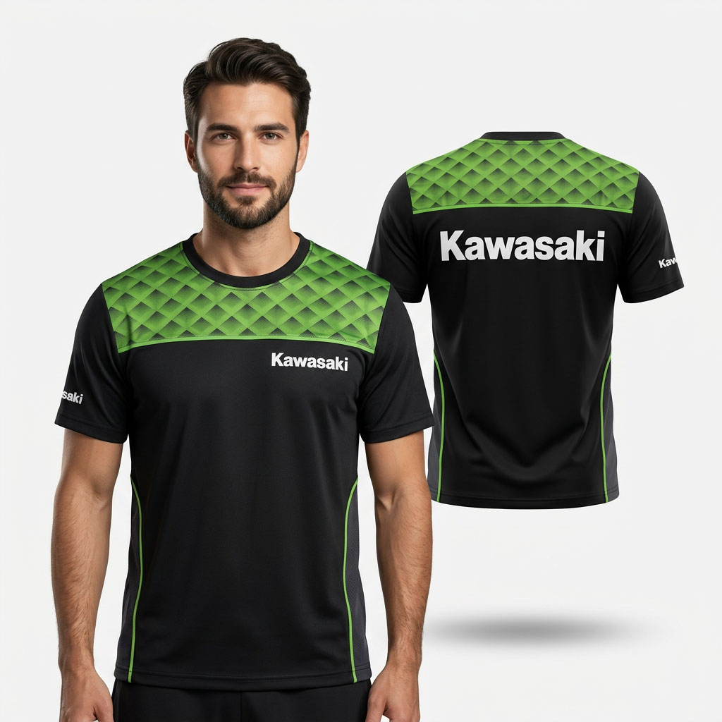 T-shirt Sport Kawasaki Edition Geometric Premium - تيشرت كواساكي الرياضي الأنيق 1