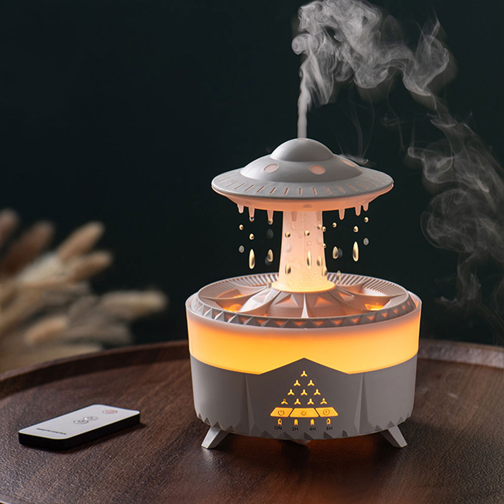 Lampe d'humidification par gouttelettes d'eau 350ML ultrasonique, avec télécommande 1