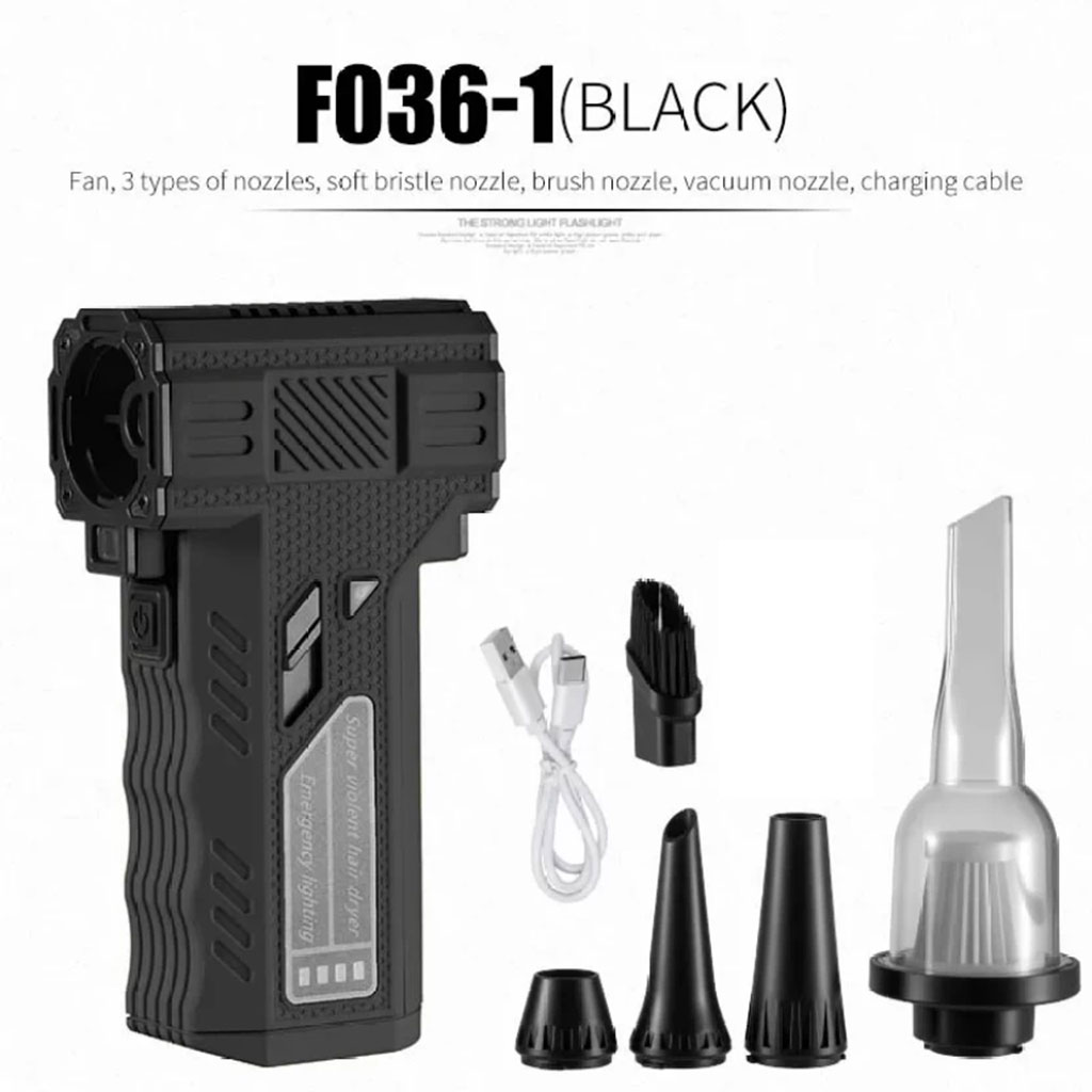 Souffleur Turbo et Aspirateur Portable F036-1 avec Accessoires - منفاخ ومكنسة الهواء التوربينية المحمولة (2 في 1) - 1