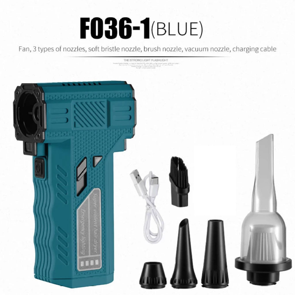 Souffleur Turbo et Aspirateur Portable F036-1 avec Accessoires - منفاخ ومكنسة الهواء التوربينية المحمولة (2 في 1) 7