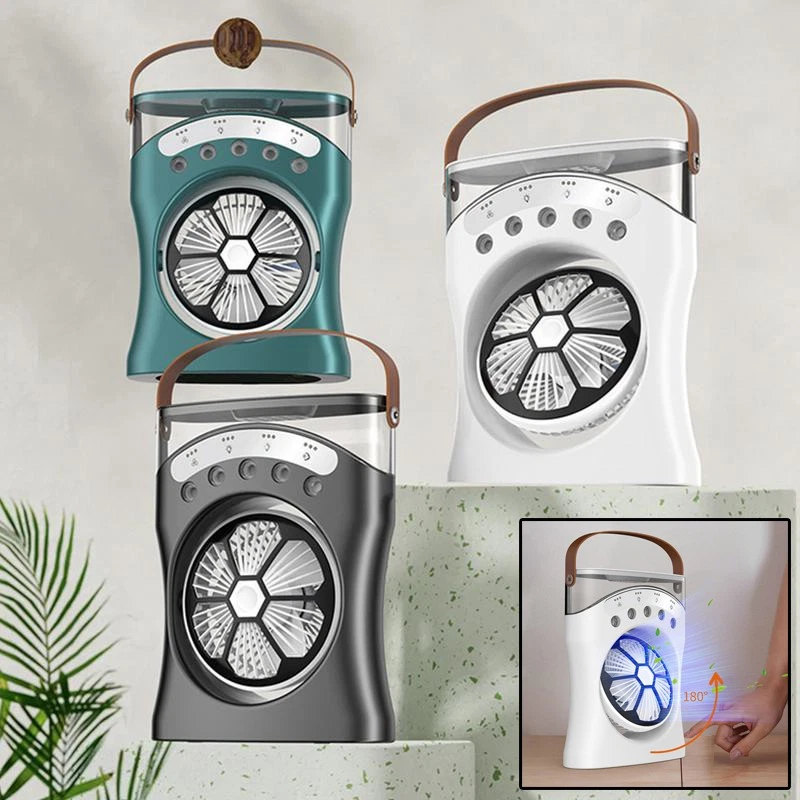 Ventilateur Brumisateur de Bureau Portable USB avec Éclairage - مروحة المكتب الذكية برذاذ الماء والترطيب بـ 3 سرعات - 9