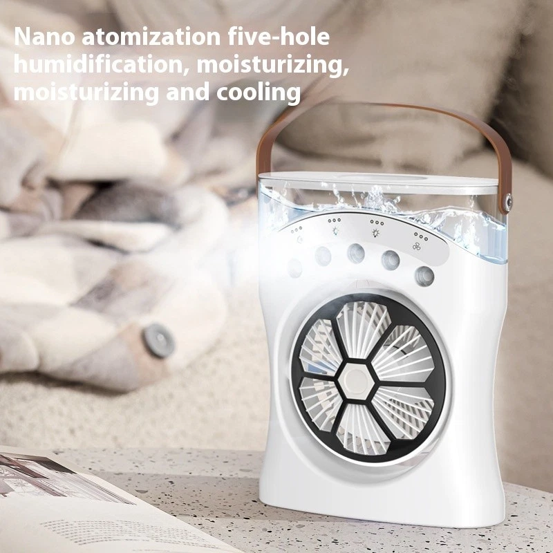 Ventilateur Brumisateur de Bureau Portable USB avec Éclairage - مروحة المكتب الذكية برذاذ الماء والترطيب بـ 3 سرعات 11