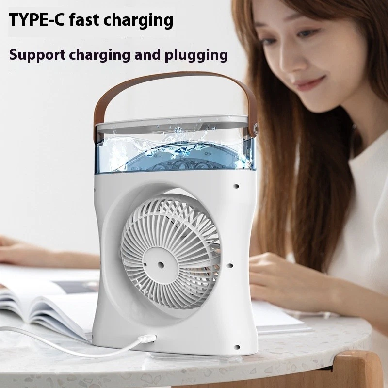 Ventilateur Brumisateur de Bureau Portable USB avec Éclairage - مروحة المكتب الذكية برذاذ الماء والترطيب بـ 3 سرعات 12