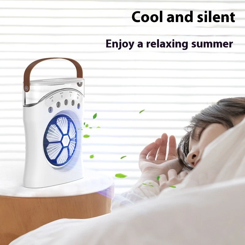 Ventilateur Brumisateur de Bureau Portable USB avec Éclairage - مروحة المكتب الذكية برذاذ الماء والترطيب بـ 3 سرعات 13