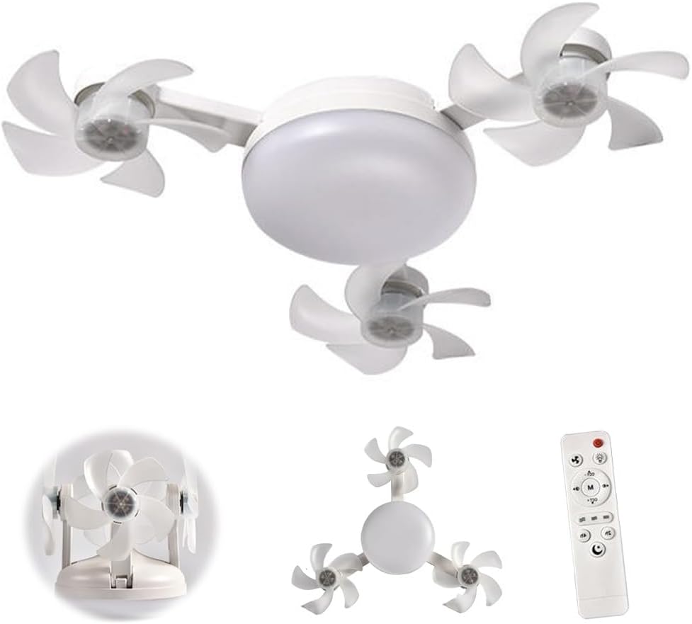 Ventilateur de Plafond LED Style Drone avec Télécommande - مصباح ومروحة السقف الذكية بتصميم درون - 1
