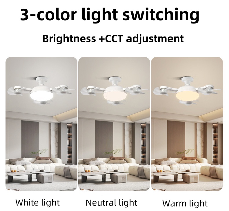 Ventilateur de Plafond LED Style Drone avec Télécommande - مصباح ومروحة السقف الذكية بتصميم درون 8