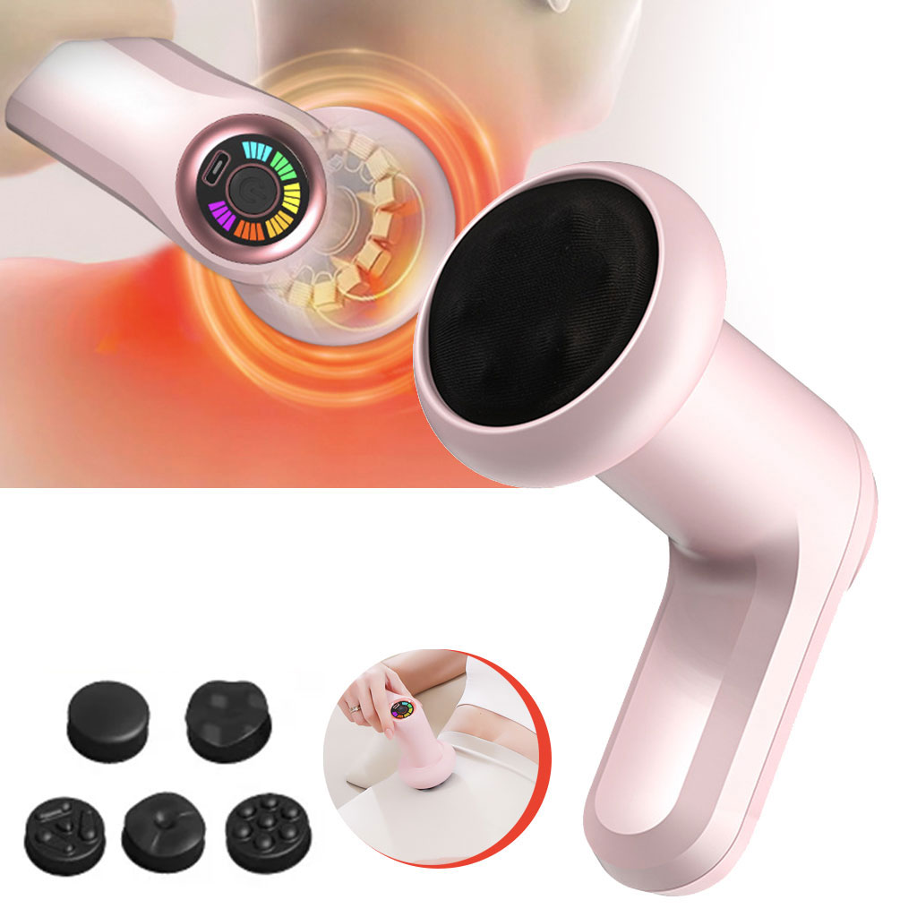 Masseur de tissus profonds pour tout le corps, masseur portable rechargeable, six modes de vitesse avec cinq têtes de massage 1