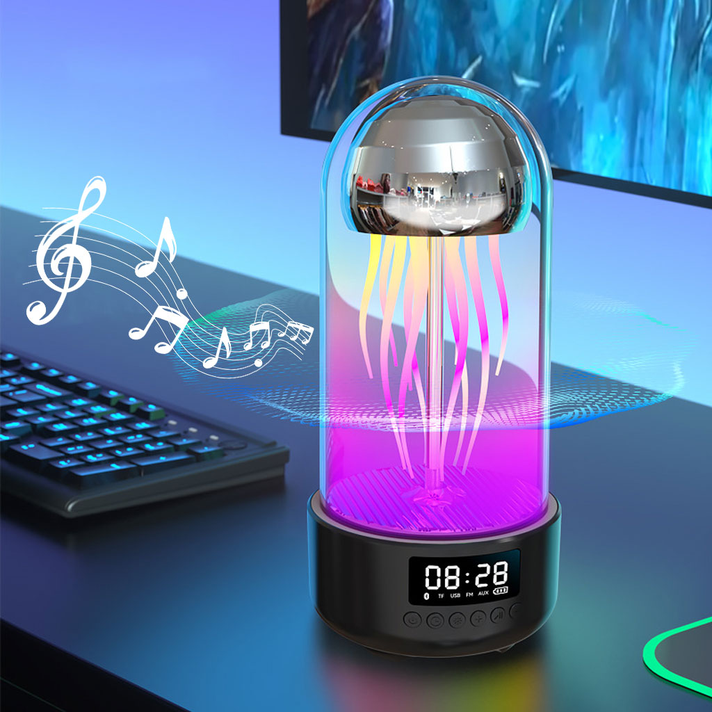 Haut-parleur Bluetooth Méduse, Aquarium avec lumière d'ambiance 7 couleurs 1