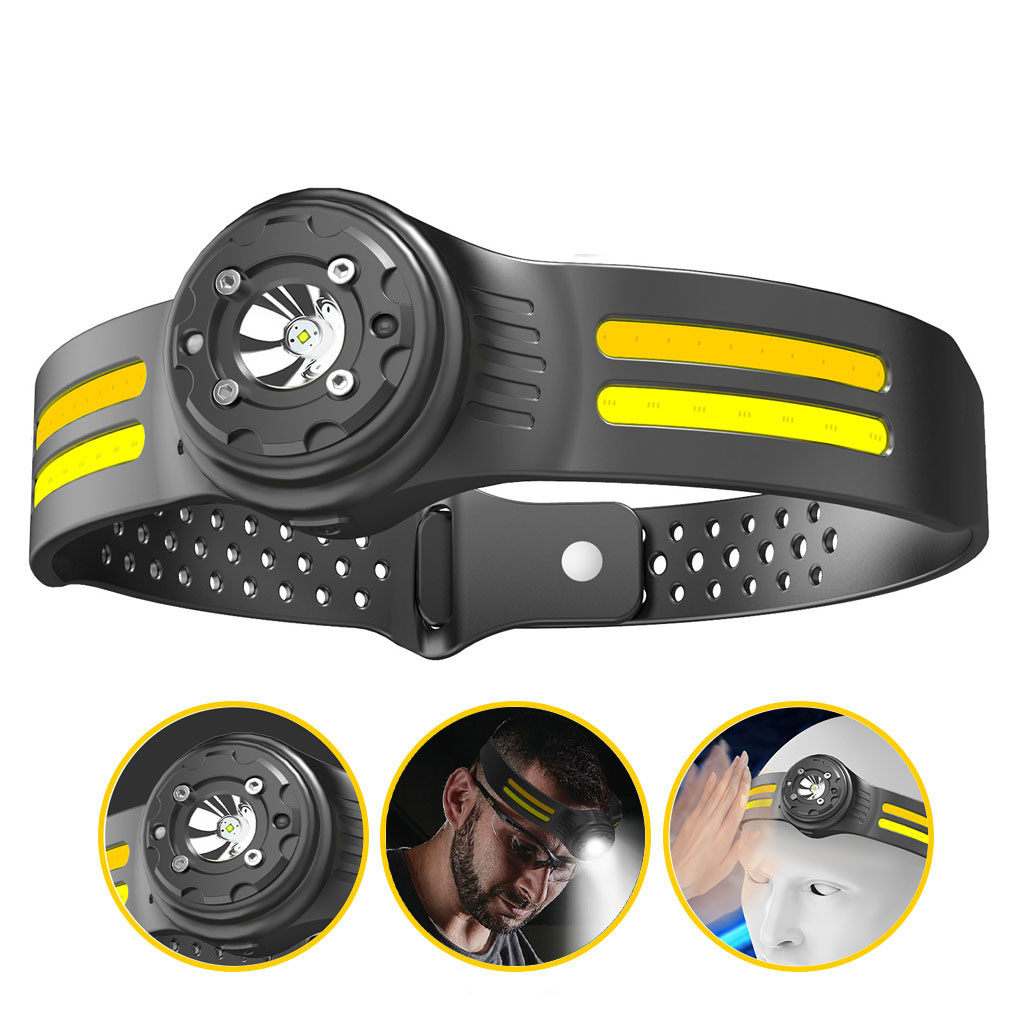 Lampe Frontale Légère COB avec Interrupteur Sensoriel à Angle Réglable 1