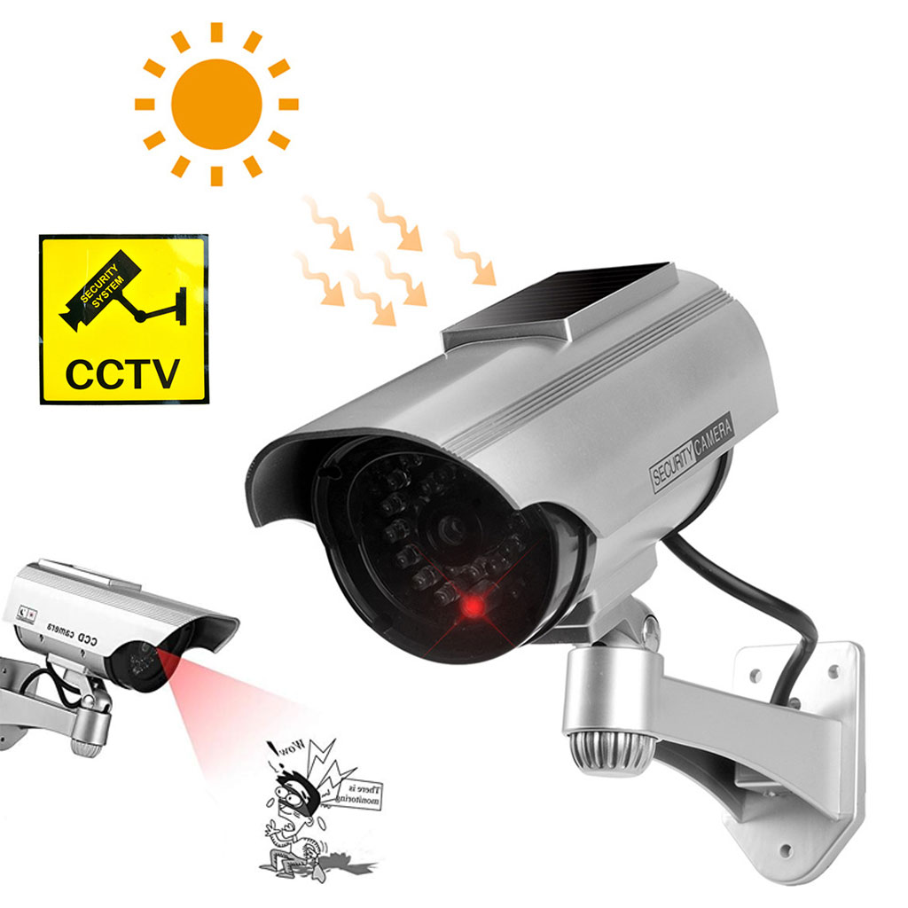 Fausse Caméras de Vidéosurveillance à énergie Solaire avec Clignotant Rouge LED 1