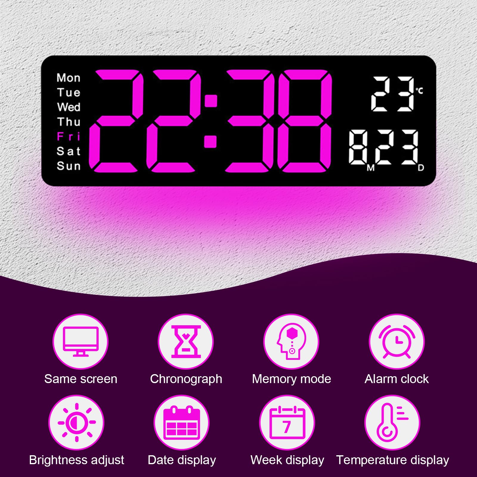 Horloge Numérique LED Murale et Table – ساعة رقمية 1