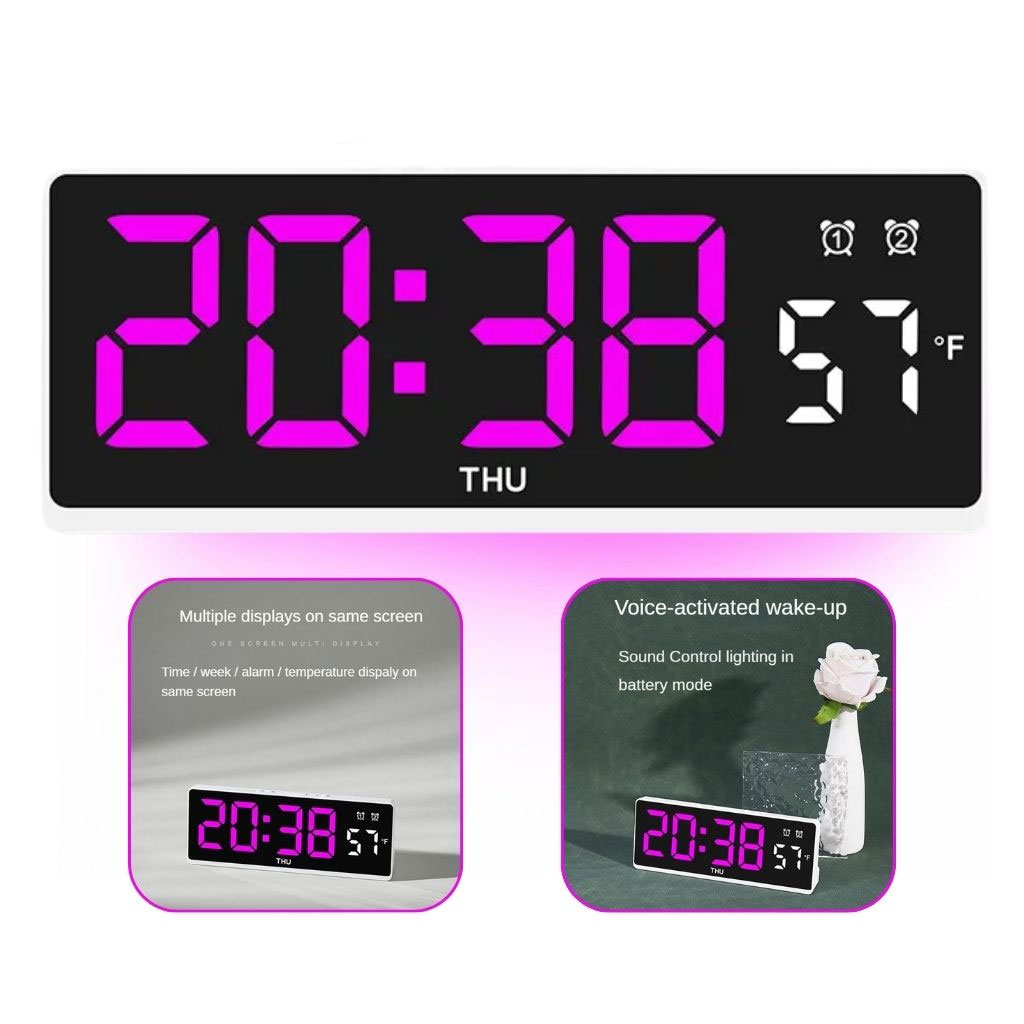 Horloge Électronique Multifonctionnelle avec Affichage de la Température – ساعة إلكترونية متعددة الوظائف مع عرض درجة الحرارة 1