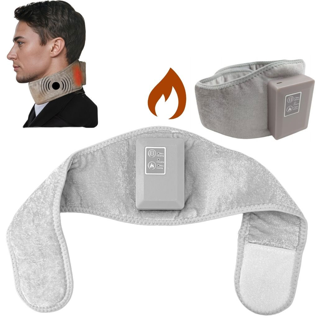 Écharpe Chauffante de Massage pour Vertèbres Cervicales - وشاح تدليك حراري للفقرات العنقية 1