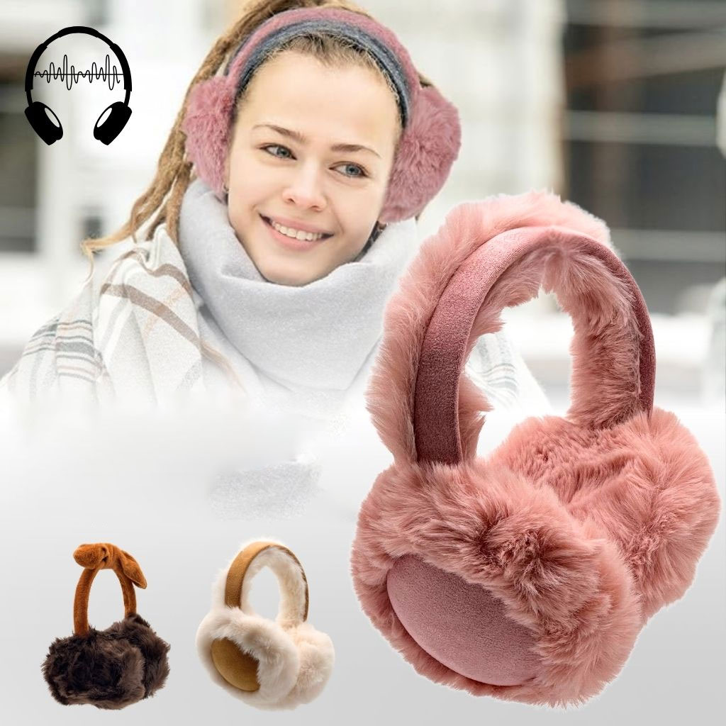 Cache-Oreilles et Casque Audio en Fausse Fourrure pour Femmes – سماعات رأس دافئة 1