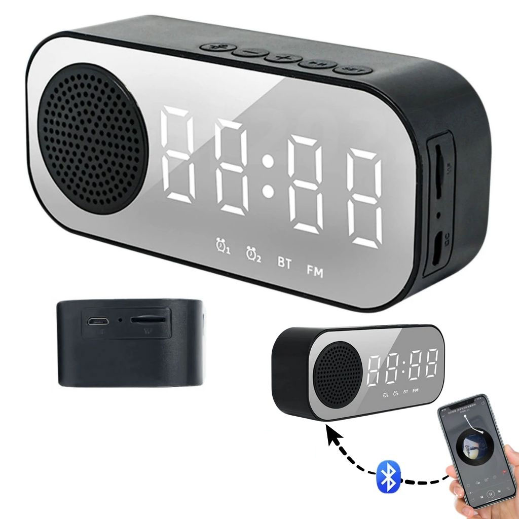 Haut-parleur Bluetooth avec Réveil et Radio FM – مكبر صوت بلوتوث مع منبه وراديو 1