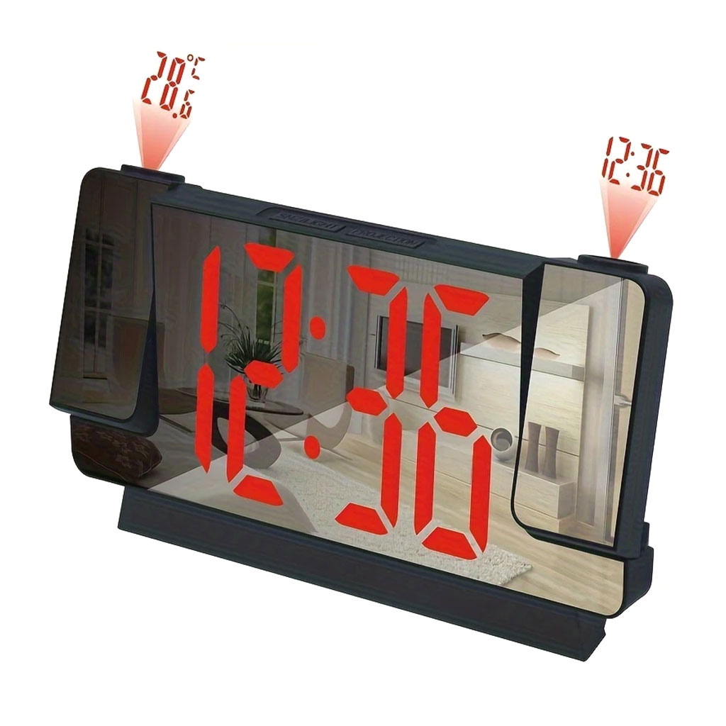Réveil Projecteur avec Écran Miroir et Affichage Grand Format - ساعة منبه 1