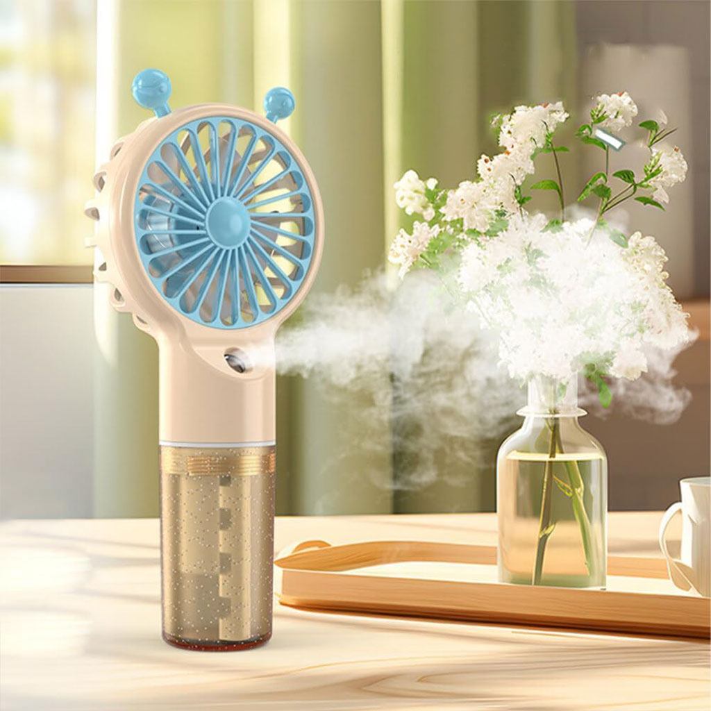 Humidificateur et Ventilateur Portatif avec Batterie Rechargeable USB 2en1 - مروحة ومعطر جو 1