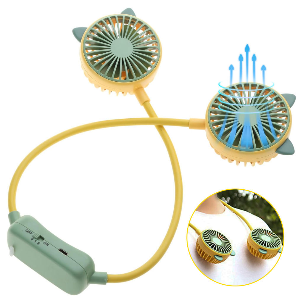 Ventilateur de Cou Portable 2 Vitesses Rechargeable par USB - مروحة عنق 1