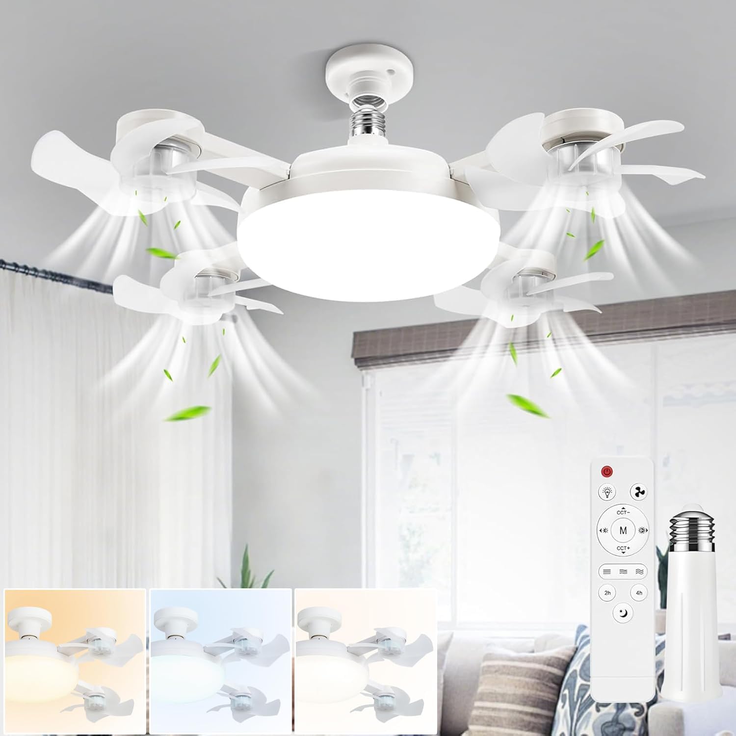 Ventilateur de Plafond LED Drone F4 avec Télécommande et Variateur - مروحة سقف ومصباح بتصميم الدرون مع ريموت كنترول - 9