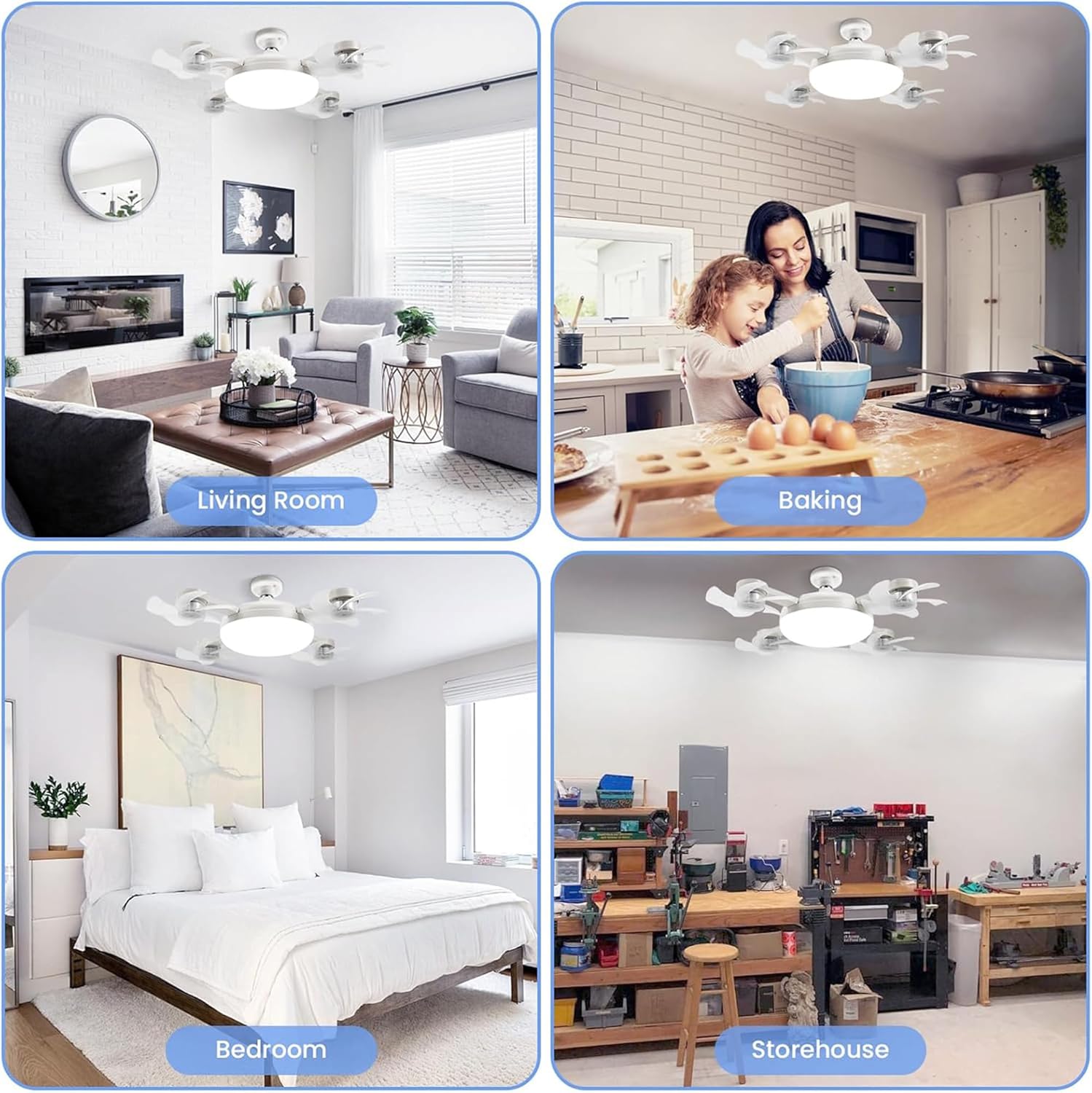 Ventilateur de Plafond LED Drone F4 avec Télécommande et Variateur - مروحة سقف ومصباح بتصميم الدرون مع ريموت كنترول 9