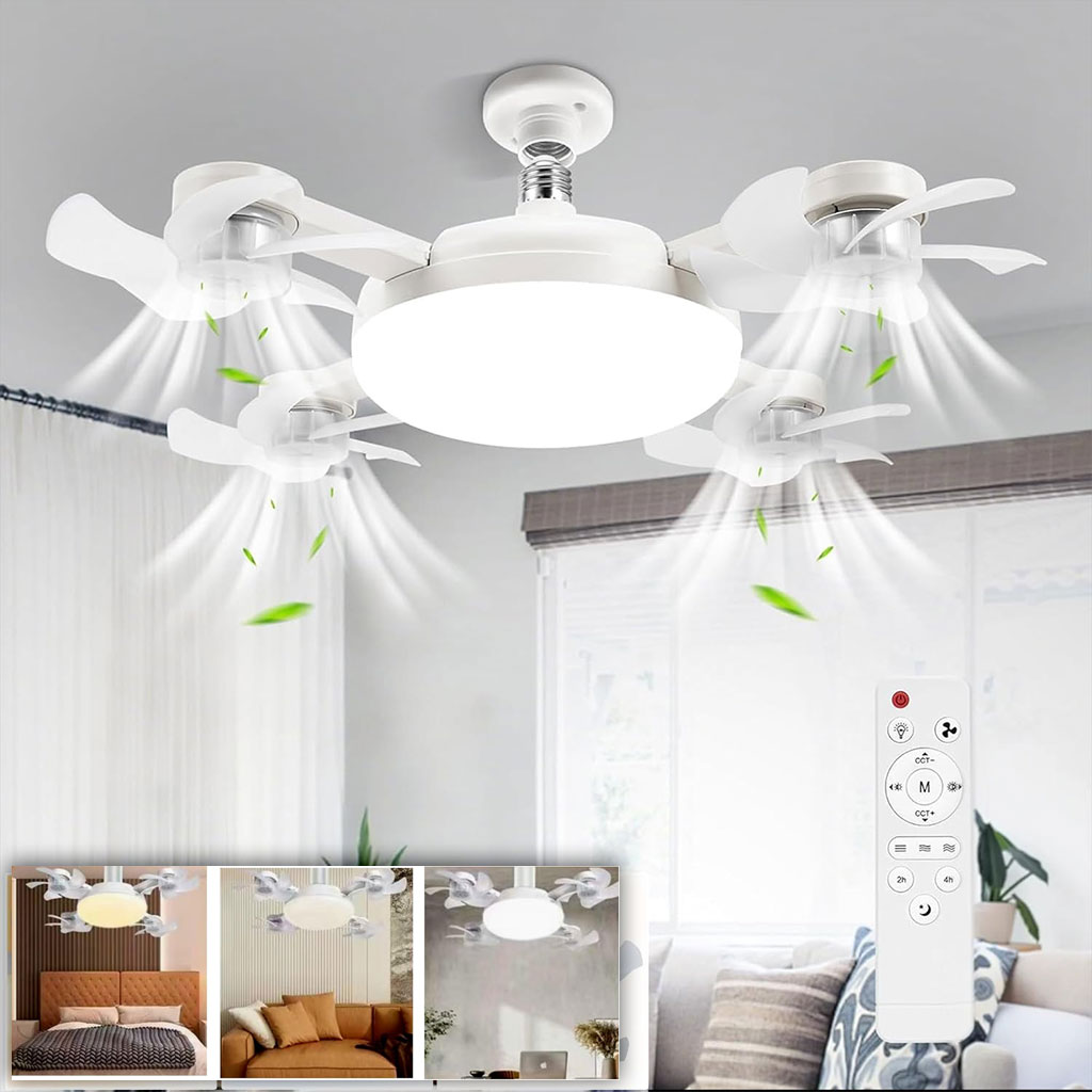 Ventilateur de Plafond LED Drone F4 avec Télécommande et Variateur - مروحة سقف ومصباح بتصميم الدرون مع ريموت كنترول 2