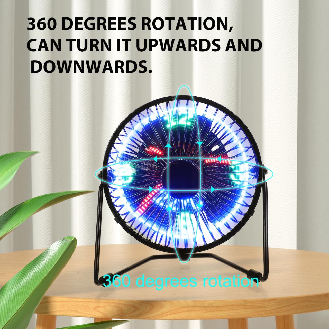 Ventilateur de Bureau LED avec Affichage de l'Heure et de la Température - مروحة المكتب الذكية بعرض الوقت ودرجة الحرارة 5