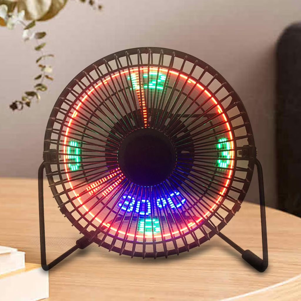 Ventilateur de Bureau LED avec Affichage de l'Heure et de la Température - مروحة المكتب الذكية بعرض الوقت ودرجة الحرارة 12