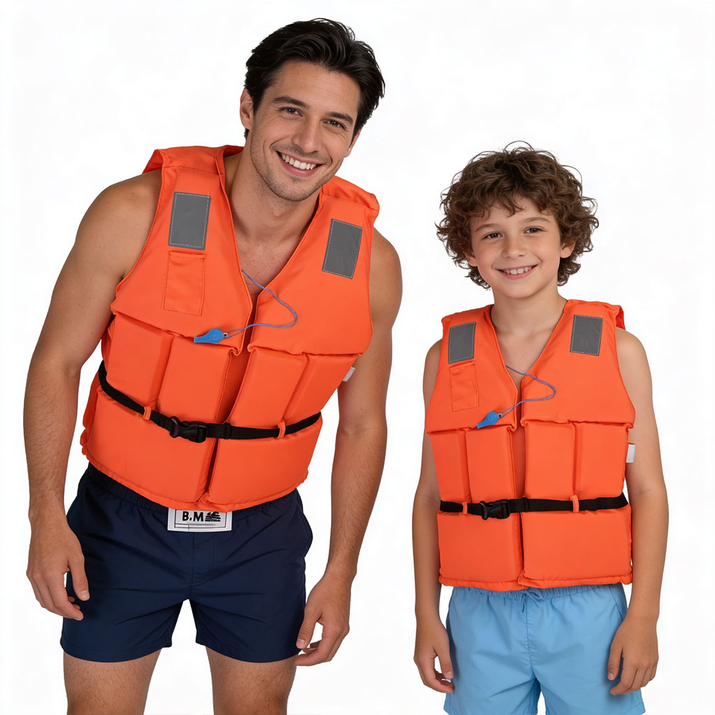 Gilet de Sauvetage Professionnel Haute Flottabilité avec Sifflet - سترة نجاة احترافية عالية الطفو للأطفال والكبار 1