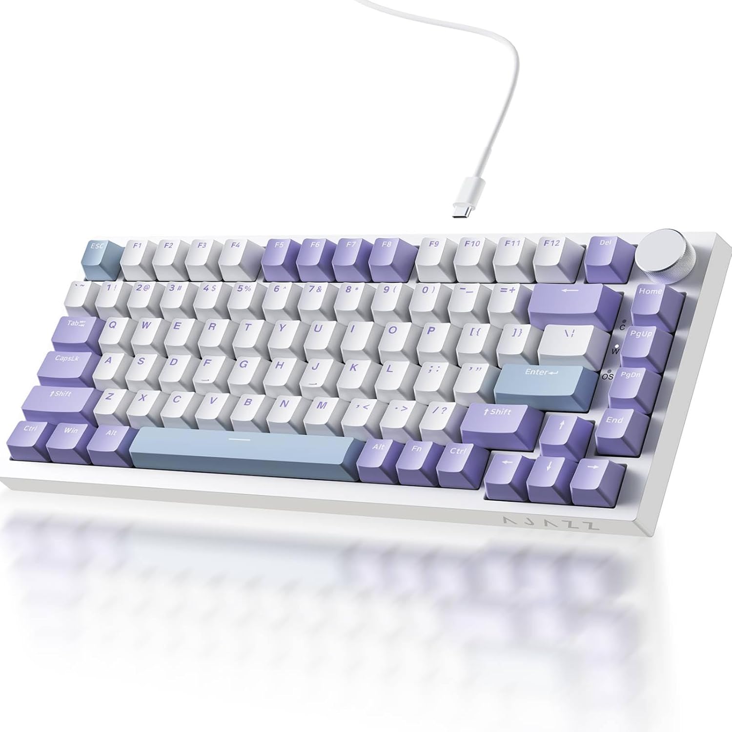 Clavier Mécanique Ajazz AK820 Purple avec Bouton de Volume et Structure Gasket - لوحة مفاتيح ميكانيكية 3