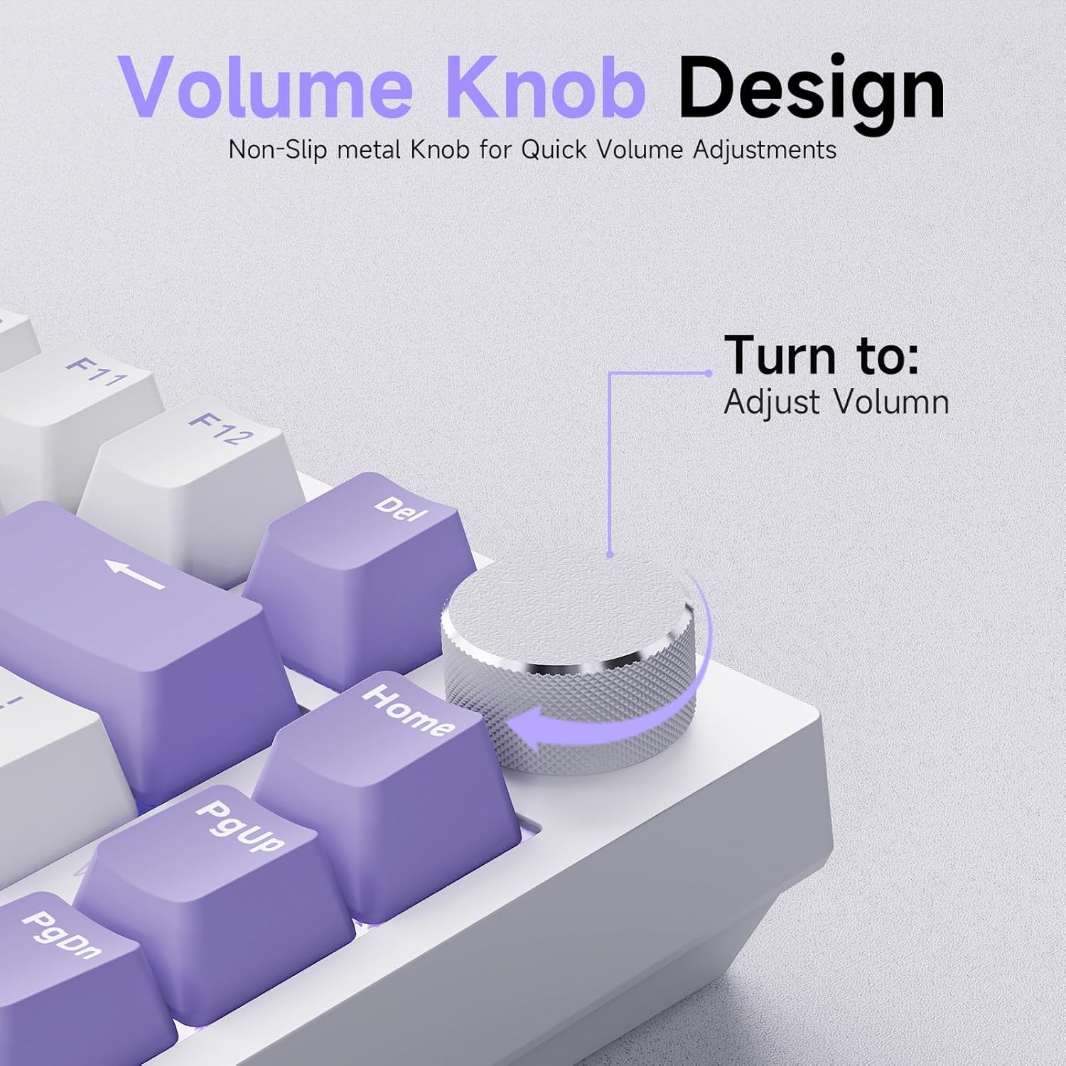Clavier Mécanique Ajazz AK820 Purple avec Bouton de Volume et Structure Gasket - لوحة مفاتيح ميكانيكية 5