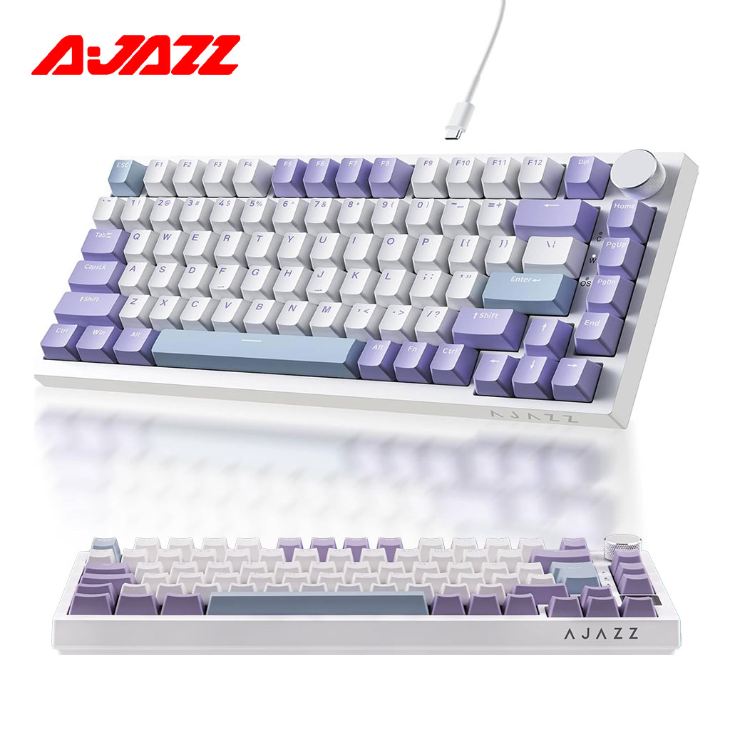 Clavier Mécanique Ajazz AK820 Purple avec Bouton de Volume et Structure Gasket - لوحة مفاتيح ميكانيكية 2