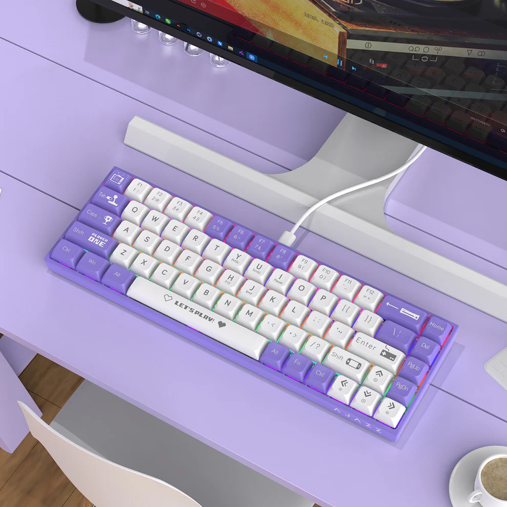 Clavier Mécanique Gaming AK680 65% Compact Filaire avec Hotswap et Rétroéclairage Rainbow - لوحة مفاتيح ميكانيكية - 1