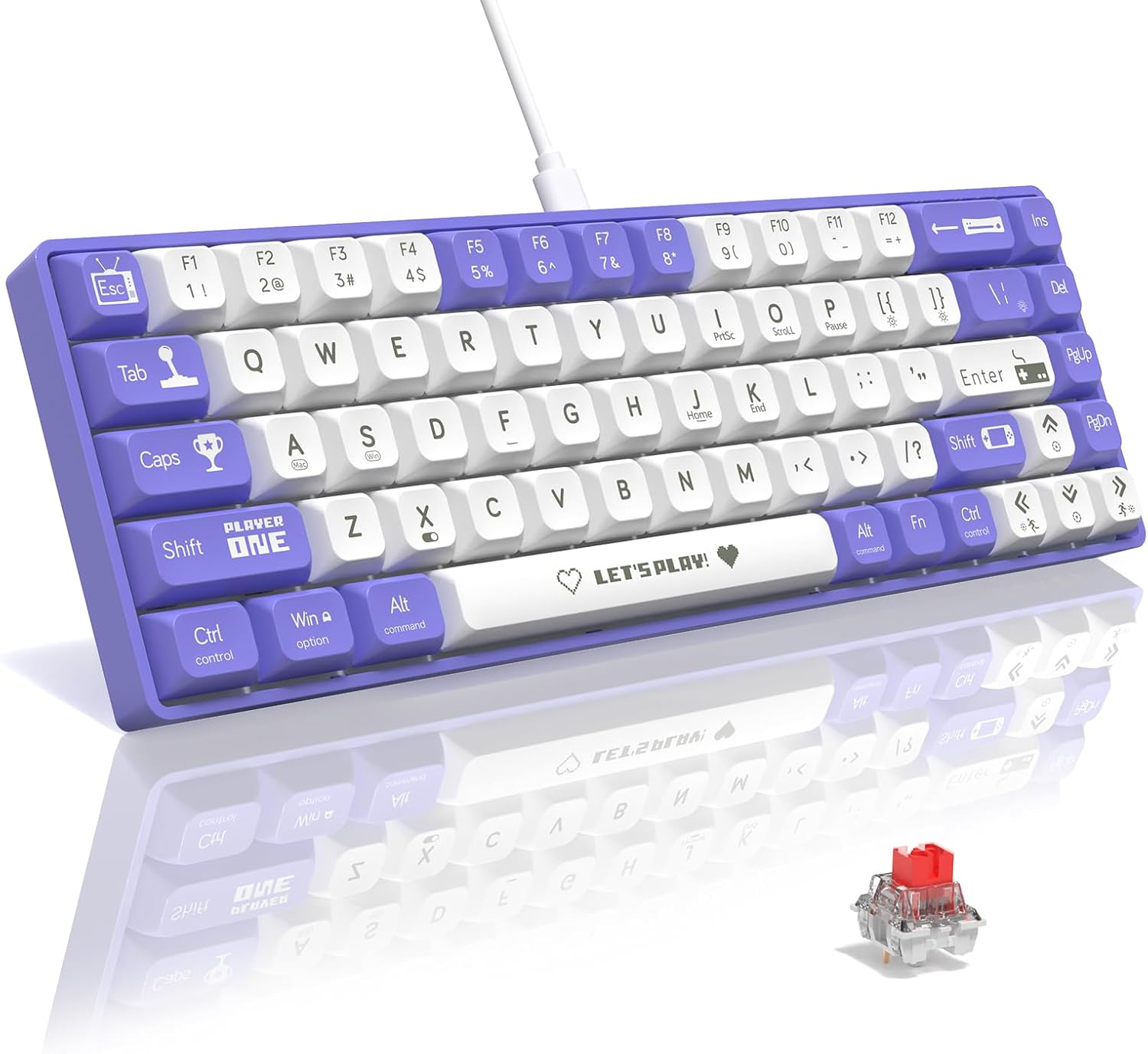 Clavier Mécanique Gaming AK680 65% Compact Filaire avec Hotswap et Rétroéclairage Rainbow - لوحة مفاتيح ميكانيكية 6