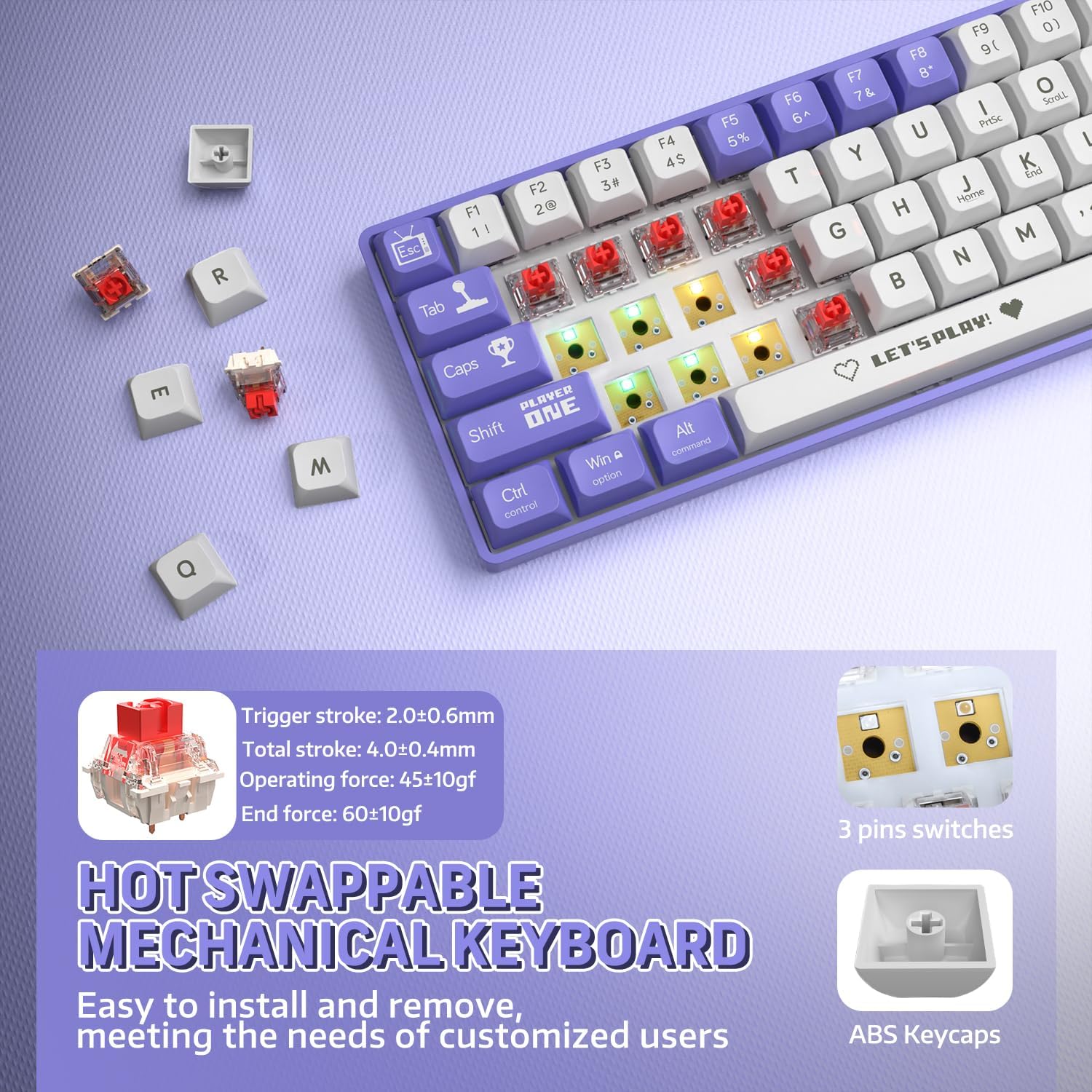 Clavier Mécanique Gaming AK680 65% Compact Filaire avec Hotswap et Rétroéclairage Rainbow - لوحة مفاتيح ميكانيكية 11