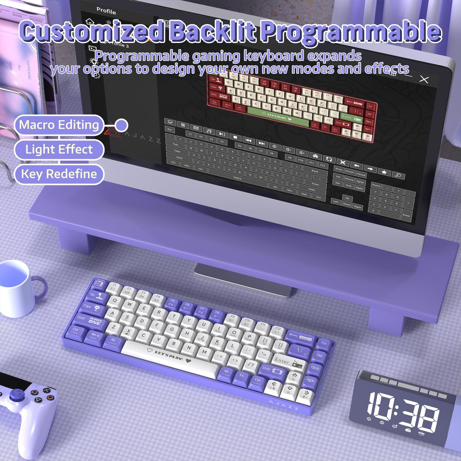 Clavier Mécanique Gaming AK680 65% Compact Filaire avec Hotswap et Rétroéclairage Rainbow - لوحة مفاتيح ميكانيكية 10