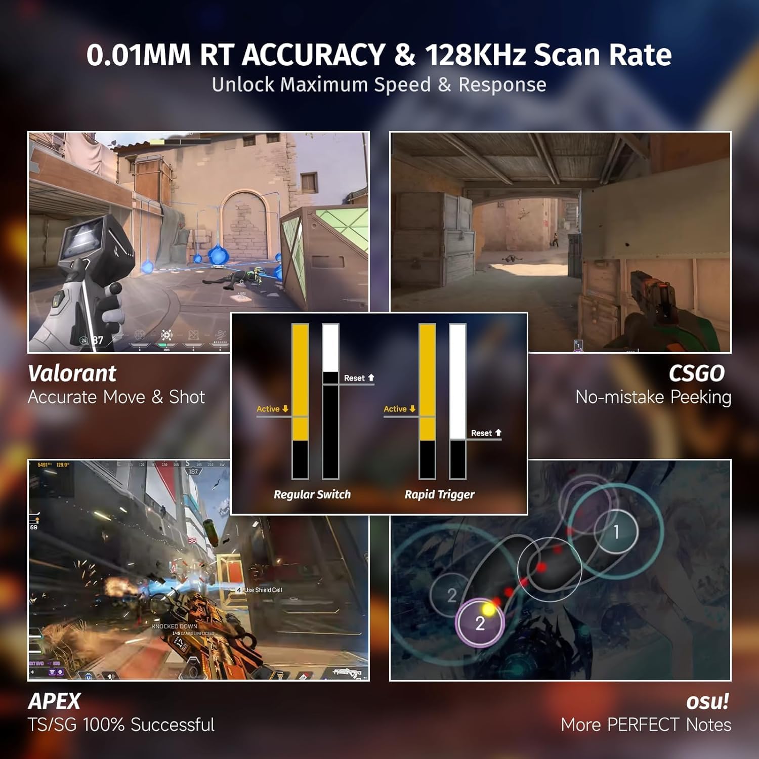 Clavier Gaming Magnétique ATTACK SHARK X68HE 60% avec Rapid Trigger et 8000Hz - لوحة مفاتيح المغناطيسية 5
