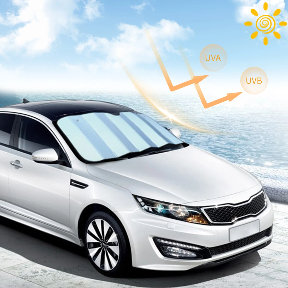 Pare-soleil Réflecteur pour Pare-brise de Voiture - مظلة الزجاج الأمامي العاكسة والواقية من الحرارة - 4